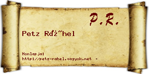 Petz Ráhel névjegykártya